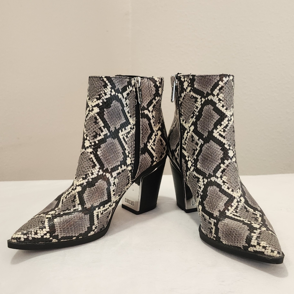 Circus by Sam Edelman Snakeskin Pattern Ankle Boots